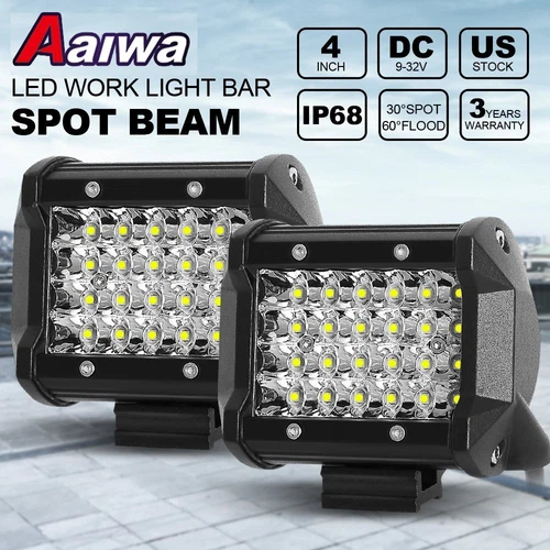 52inch LED Light Bar Flood Spot Combo Roof Driving Truck SUV+2x 4" Pods + Wiring - Bild 4 von 24