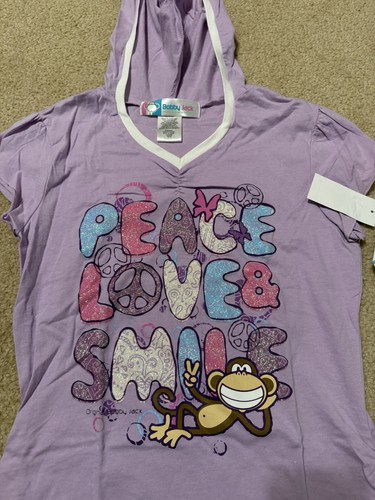 Bobby Jack Purple Hooded Short Sleeve Shirt, Size Large, NWT - Picture 2 of 4