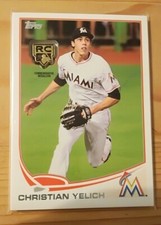 Lot de 5 cartes de baseball mlb de Christian Yelich dont une memorabilia