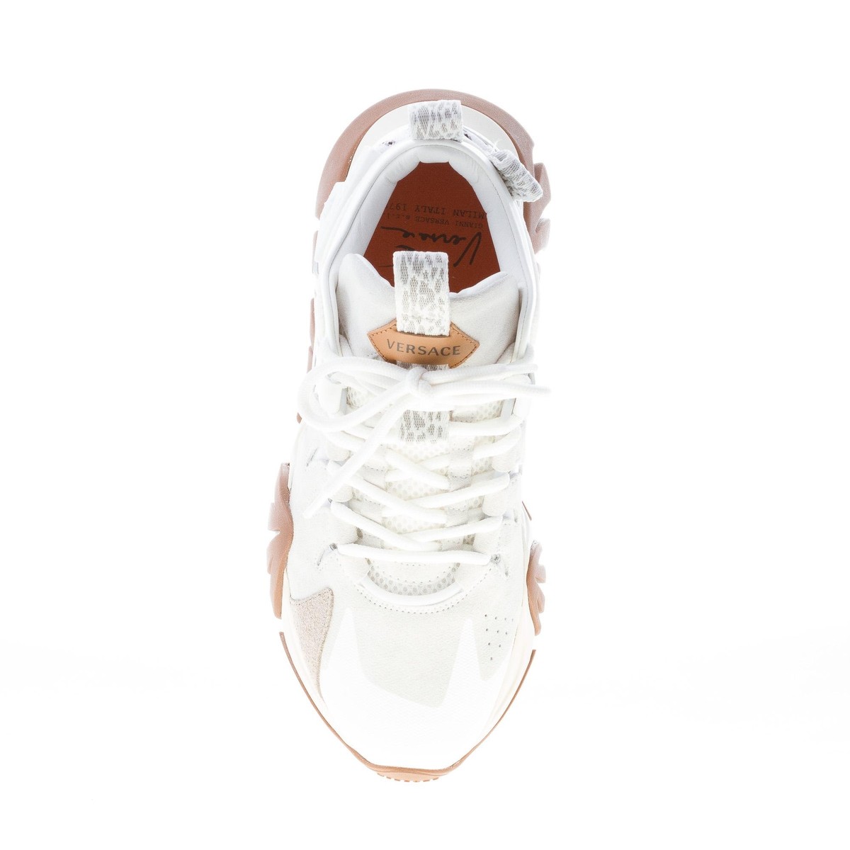 VERSACE men shoes Squalo Hiker sneaker white leather light  display picture 1