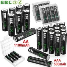 Lot 1.2V AA AAA  Rechargeable Batteries 1100 800mAh Solar Lights Battery