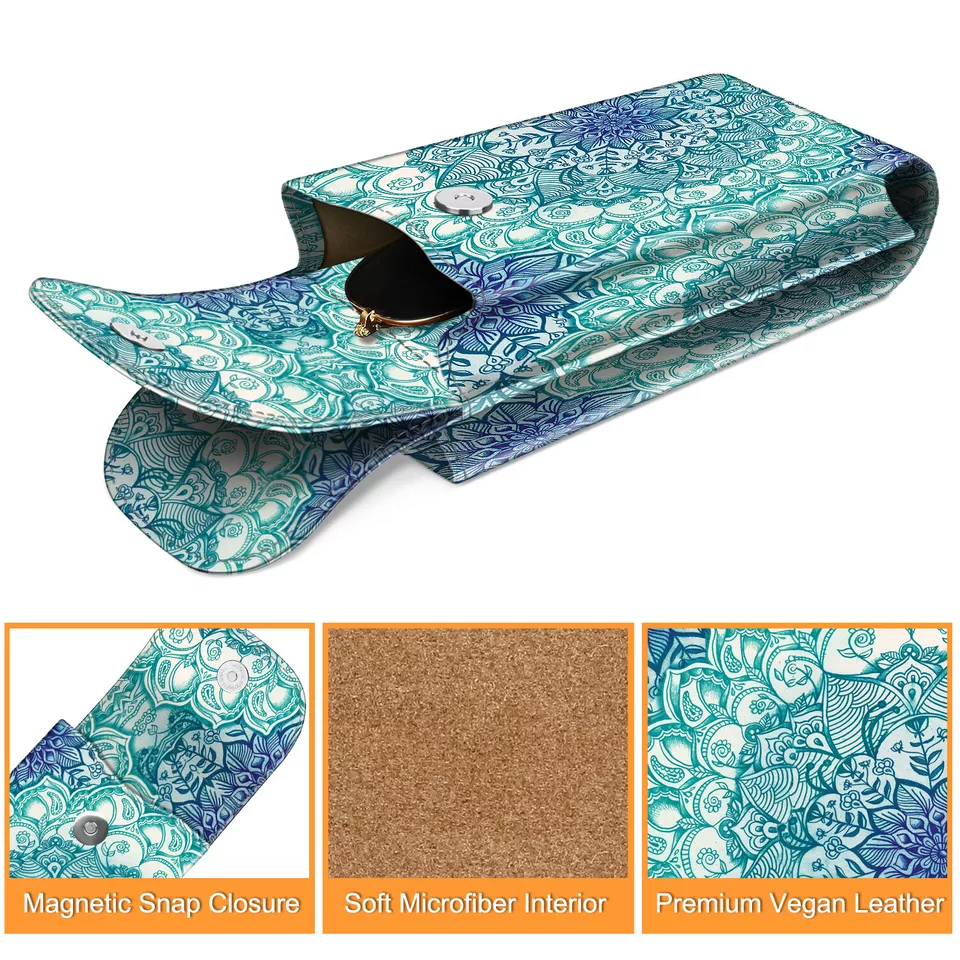 Estuche para gafas dobles Estuche para gafas portátil Estuche para gafas de sol Bolsa + 2 gafas de tela Foto 4 de 4