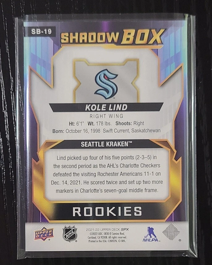 2021-22 SPx Shadow Box Rookies Kole Lind - Image 2 of 3