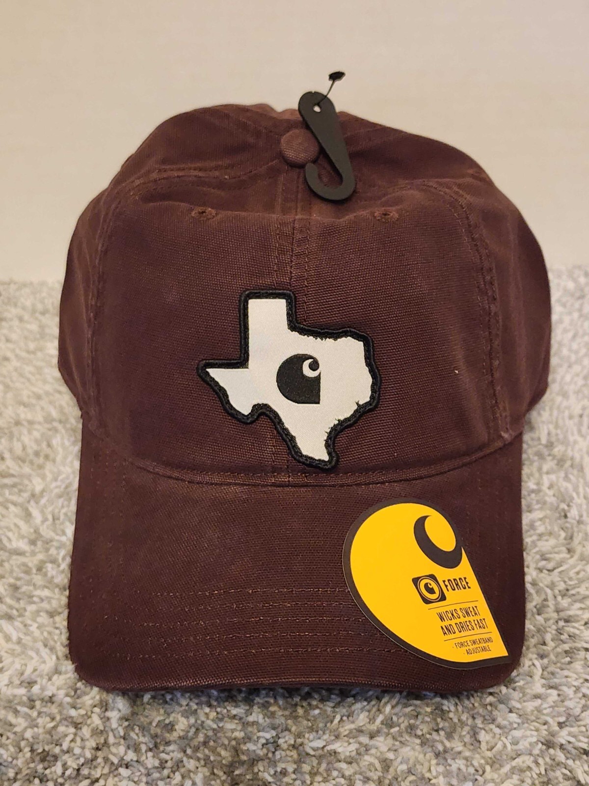 Carhartt Texas Canvas Patch Adjustable Cap Hat Maroon State Outline NWT NEW