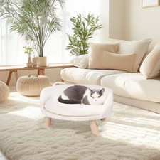Elevated Dog Cat Raised Bed Cushion Washable Ultra Soft Pet Sofa Snuggler Bed