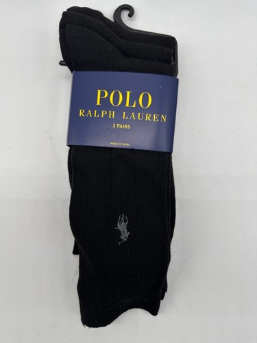NEW 3 PAIRS MENS POLO RALPH LAUREN CREW DRESS SOCKS SIZE 10-13 BLACK/BROWN/NAVY - Picture 6 of 23