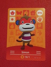 SIMON ANIMAL CROSSING AMIIBO SERIES 4 CARD #396 TRACKED AU POST geniuine