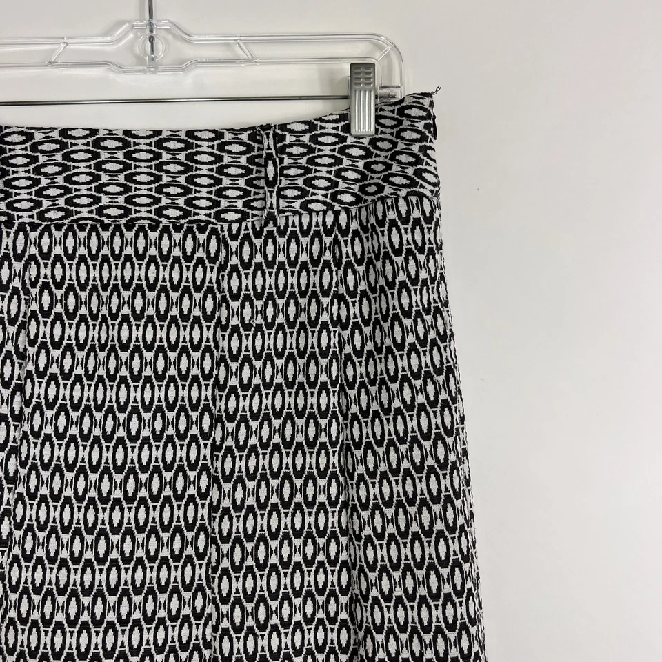 Carole Little A-Line Skirt Women's Size 8 Black White Below Knee Midi Stretch - Image 3 of 4