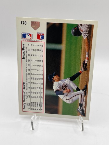 ROBBY THOMPSON 1991 Upper Deck #178 Ottimo - Foto 2 di 2