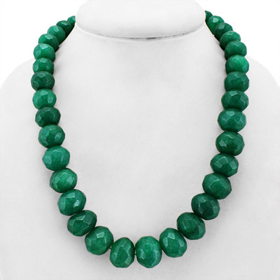 SUPERB FABULOUS EVER 951.00 CTS EARTH MINED GREEN EMERALD FACETED BEADS NECKLACE