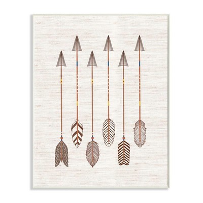 Tribal Arrow Feather Pattern Wall Plaque, 13 x 19, Design by Artist Ziwei Li