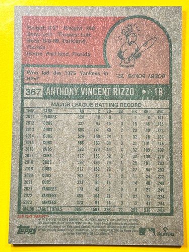 2024 Topps Heritage Yankees Anthony Rizzo - Pick Card / Base, Chrome, Purple - Picture 7 of 9