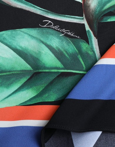 Dolce & Gabbana Black Strelitzia High Waist Wrap Midi Women's Skirt Authentic - Picture 5 of 6
