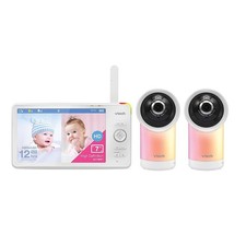 VTech RM7766-2HD 2 Camera 7" Pan Tilt HD Smart Video Baby Monitor Excellent