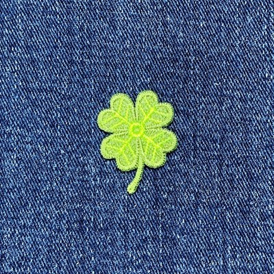 Four Leaf Clover Applique Patch Embroidered Green Shamrock Badge 1-1/8'' Iron On
