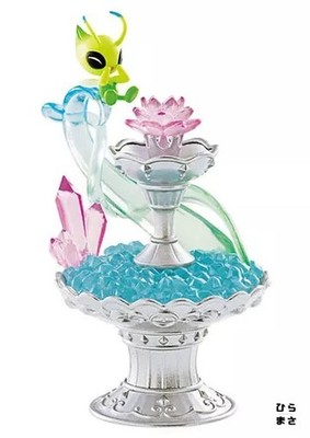 Celebi Pokemon Gemstone Collection Figurine Shiny Resin Stand Collectible Toy