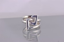 Sterling Silver Interlocking Tapered Wedged Band Ring 925 Sz: 6