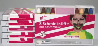 6x Jofika  Schminkstifte mit Abschminke 9tlg, 1 St - Karneval, Mottoparty