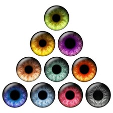 12 Pairs Doll Pupil Eyes Chips 14mm Glass Eye Blythe Doll DIY Jewelry