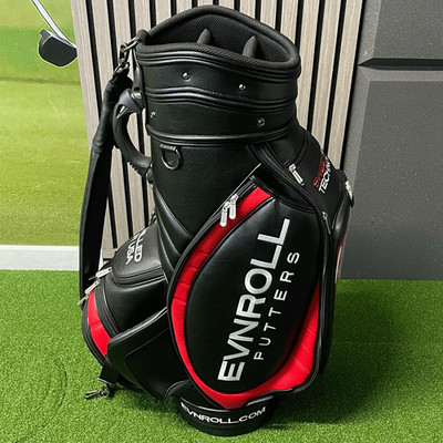 EVNROLL TOUR STAFF GOLFBAG / 11'' TOP / GOLF STAFF BAG - SCHWARZ / ROT +GRATIS P&P