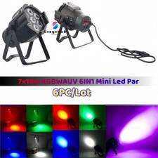 6/Lot Mini Led Par Light 7x18w RGBWAUV DMX Stage Wash 6in1 DJ Disco Party Lights