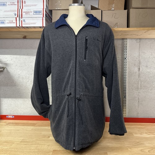 Vtg LL Bean Reversible Fleece Quilted Jacket Men’s 2XLT Blue/Gray - Picture 3 of 5