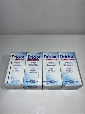 Lot Of 4 New Driclor Antiperspirant Roll On For Heavy Perspiration 20 mL Each 
