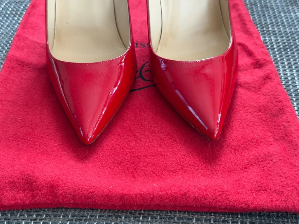 Christian Louboutin Pigalle 100 Pumps Rot Lackleder Gr. 40 mit Dustbag - Bild 3 von 4