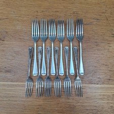 Vintage 12pc EPNS Silver Plated Forks Set WR Humphreys Sheffield Old English A