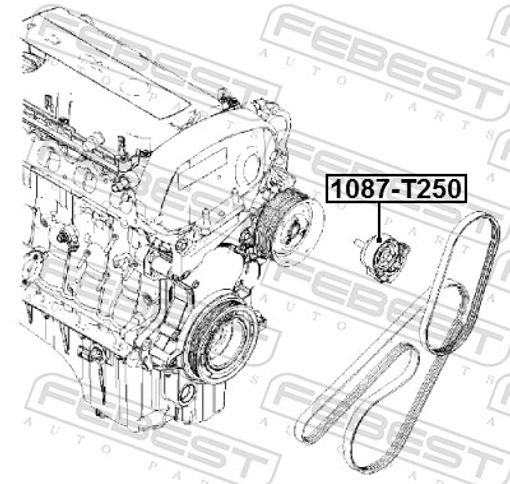 Fits FEBEST 1087-T250 TENSION PULLEY
