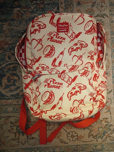 Disney Parks Loungefly Toy Story Backpack Bag Medium Cream Pizza Planet