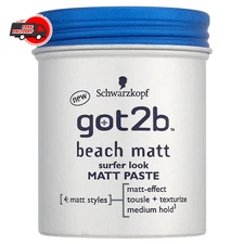 Got2b Beach Matte Paste Hair Styling Agent For Surfer Looks 3.38 Fl Oz
