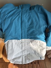 Burton Jacket Boys XL Blue/White Gore-Tex Hooded Ski Snowboard Coat Outerwear