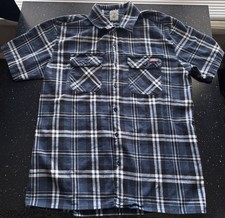Dickies Mens XL Blue Plaid Short Sleeve Button Up Work Shirt