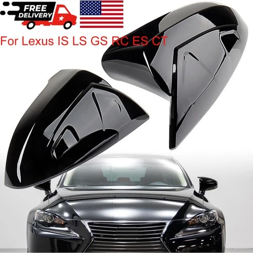 Gloss Black M Style Side Mirror Cover Caps For Lexus IS200 300 350 450 2013-2020