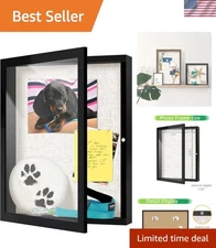 Shadow Box Frame 11x14 Deep Display Case Wooden Wall Mount Linen Board