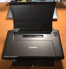 Canon PIXMA iP110 Printer w/Case, Ink, Power Cords, USB cord, & BATTERY!