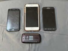LOT OF 4 SMARTPHONES IPHONE6, LG L90, Samsung J3, Pantech Flip phone PARTS