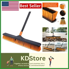 Heavy-Duty 24-Inch Push Broom with Adjustable Handle for Indoor & Outdoor Cle...