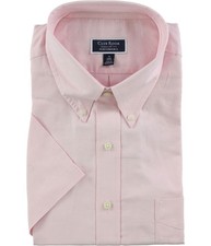Club Room Mens Wrinkle-Resistant Button Down Dress Shirt, pink, 16 Neck