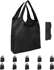 10 Pack Durable Folding Large Kitchen Reusable Shopping Bags with Handles Bulk,