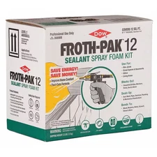 Froth-Pak Spray Foam Sealant Kit, 3 lb, Two Cylinders, Cream, Polyurethane Base,