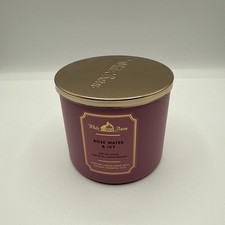 Bath & Body Works White Barn ROSE WATER & IVY 3 Wick 14.5 Oz Scented Candle