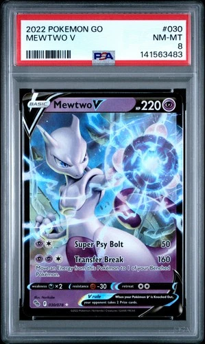 2022 POKEMON GO #030 MEWTWO V PSA 8