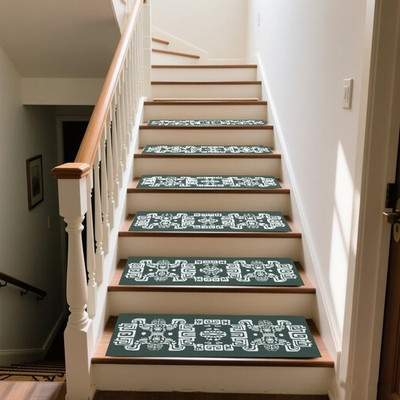 Stair Treads Featuring Symmetrical Geometric and Animal Patterns, Classified a
