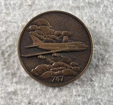 Vintage Boeing 747 Bronze Commemorative Medallion