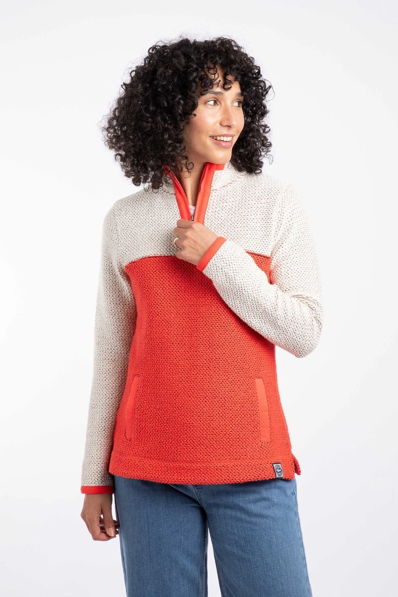 Sweat Femme Weird Fish Rose Framboise - 1/4 Zip, Coton, Taille UK 10