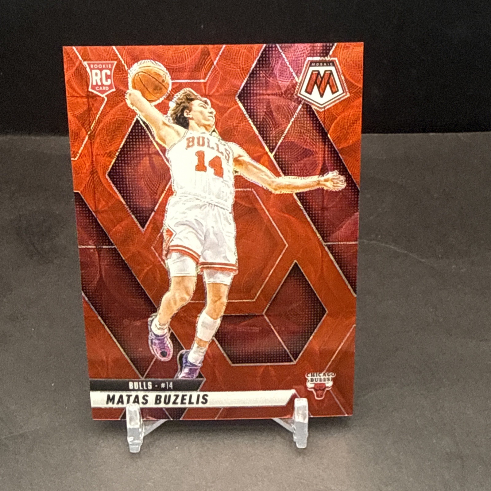 Matas Buzelis 2024-25 Panini Mosaic RC #223 International RED SP 55/75 Bulls CM3