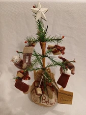 Primitives by Kathy Annie Schickel Believe Christmas Tree Cottagecore 13"