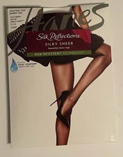 Hanes Silk Reflections Control Top Barely Black Size AB Q0A925